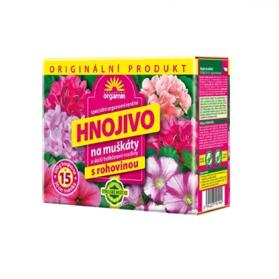 Hnojivo na muškáty s rohovinou - Forestina - pevné hnojivo - 500 g